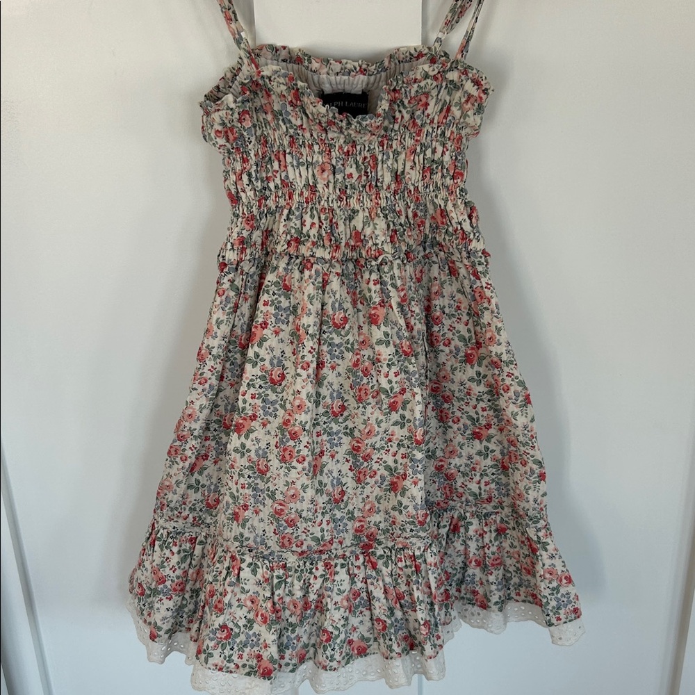Ralph Lauren Floral Kids Dress in Red and White